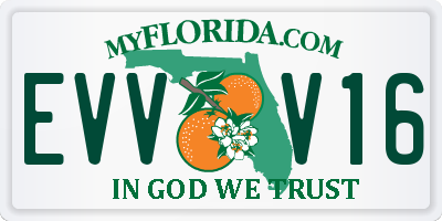 FL license plate EVVV16