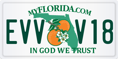 FL license plate EVVV18