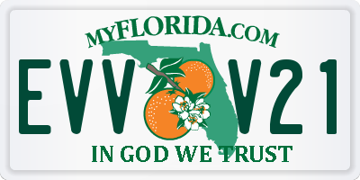 FL license plate EVVV21