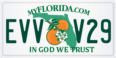 FL license plate EVVV29