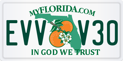 FL license plate EVVV30