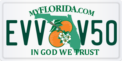 FL license plate EVVV50