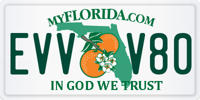 FL license plate EVVV80