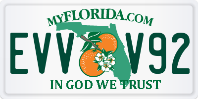 FL license plate EVVV92