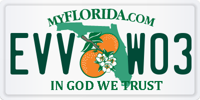 FL license plate EVVW03