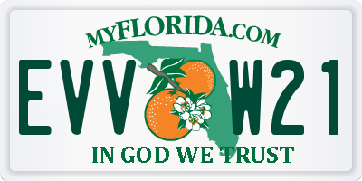 FL license plate EVVW21