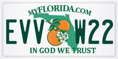 FL license plate EVVW22