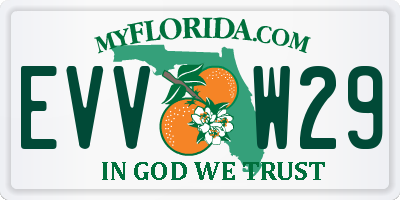 FL license plate EVVW29