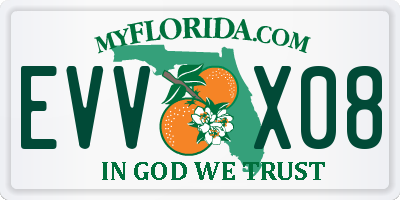FL license plate EVVX08