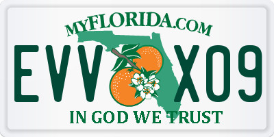 FL license plate EVVX09