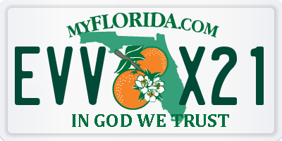 FL license plate EVVX21