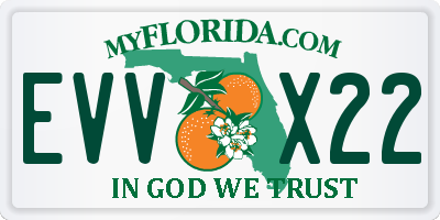 FL license plate EVVX22