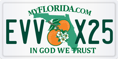 FL license plate EVVX25