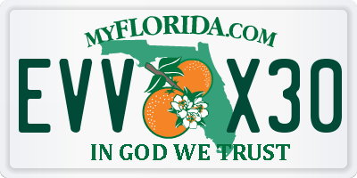 FL license plate EVVX30