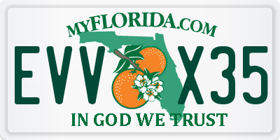 FL license plate EVVX35