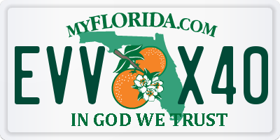 FL license plate EVVX40