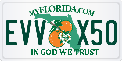 FL license plate EVVX50