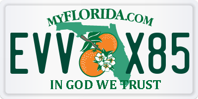 FL license plate EVVX85