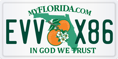 FL license plate EVVX86