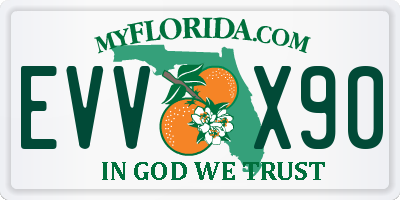 FL license plate EVVX90