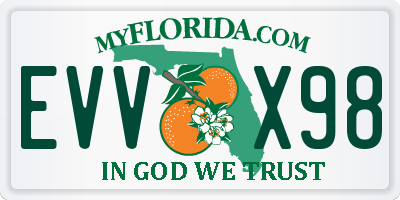 FL license plate EVVX98