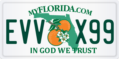 FL license plate EVVX99