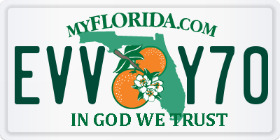 FL license plate EVVY70