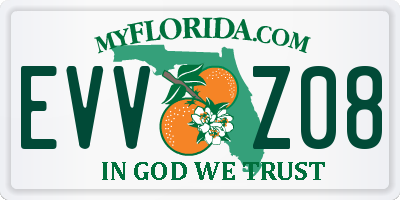 FL license plate EVVZ08