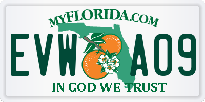 FL license plate EVWA09