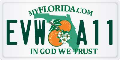 FL license plate EVWA11