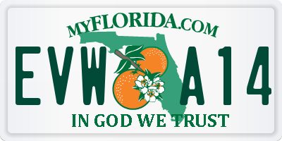FL license plate EVWA14