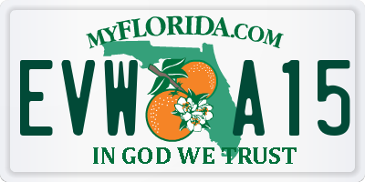 FL license plate EVWA15