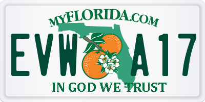 FL license plate EVWA17