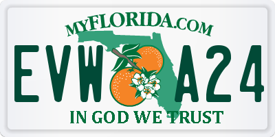 FL license plate EVWA24
