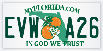 FL license plate EVWA26