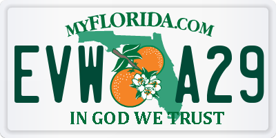 FL license plate EVWA29