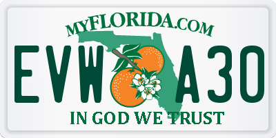 FL license plate EVWA30