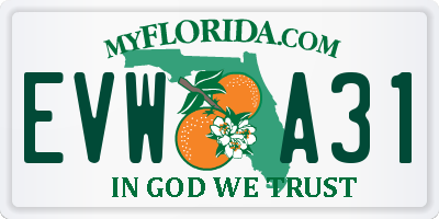 FL license plate EVWA31