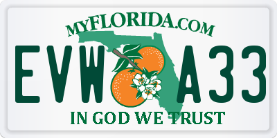 FL license plate EVWA33