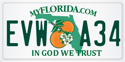 FL license plate EVWA34