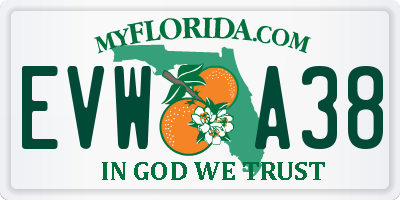 FL license plate EVWA38