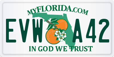 FL license plate EVWA42