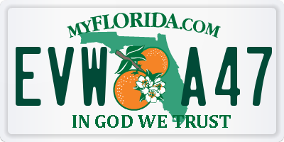 FL license plate EVWA47