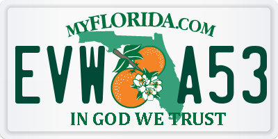 FL license plate EVWA53