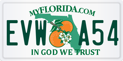 FL license plate EVWA54