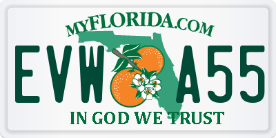 FL license plate EVWA55