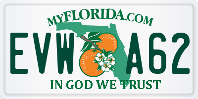 FL license plate EVWA62