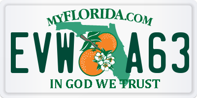 FL license plate EVWA63