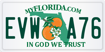 FL license plate EVWA76