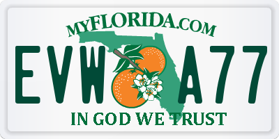 FL license plate EVWA77